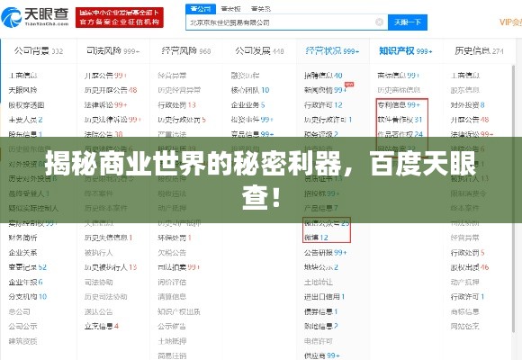 揭秘商业世界的秘密利器，百度天眼查！