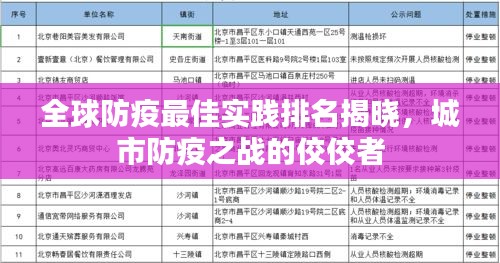 全球防疫最佳实践排名揭晓，城市防疫之战的佼佼者