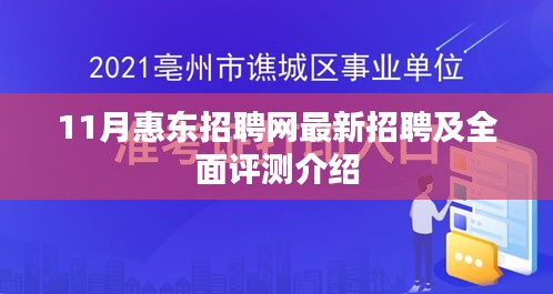 11月惠东招聘网最新招聘及全面评测介绍