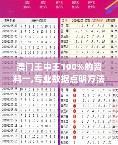 澳门王中王100%的资料一,专业数据点明方法_JGU4.30.71激励版