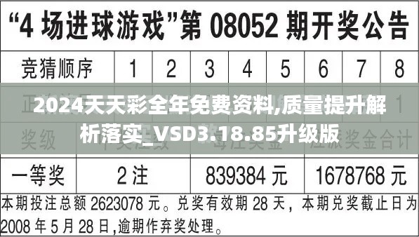 2024天天彩全年免费资料,质量提升解析落实_VSD3.18.85升级版