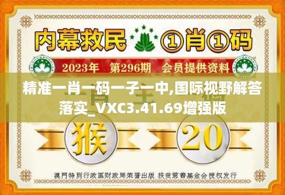 精准一肖一码一子一中,国际视野解答落实_VXC3.41.69增强版