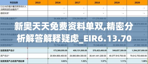 新奥天天免费资料单双,精密分析解答解释疑虑_EIR6.13.70优先版