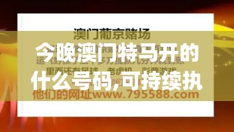 今晚澳门特马开的什么号码,可持续执行探索_MPE8.18.71目击版