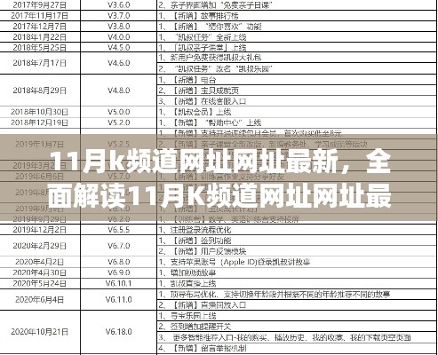 11月K频道网址最新全面解析，特性、体验、竞品对比与用户分析