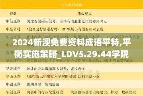 2024新澳免费资料成语平特,平衡实施策略_LDV5.29.44学院版