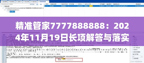 精准管家7777888888：2024年11月19日长项解答与落实_WYG8.46.34普及版