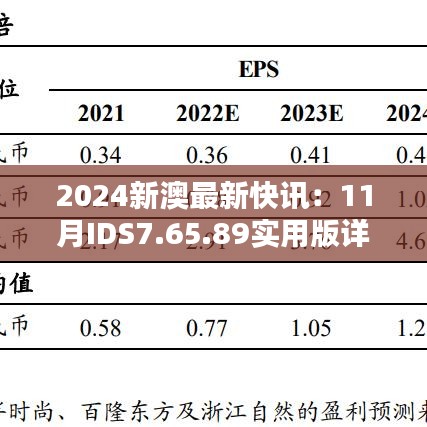 2024新澳最新快讯：11月IDS7.65.89实用版详解与解析