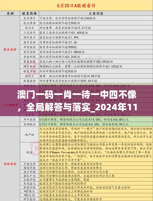 澳门一码一肖一待一中四不像，全局解答与落实_2024年11月19日_VSR8.28.39版本