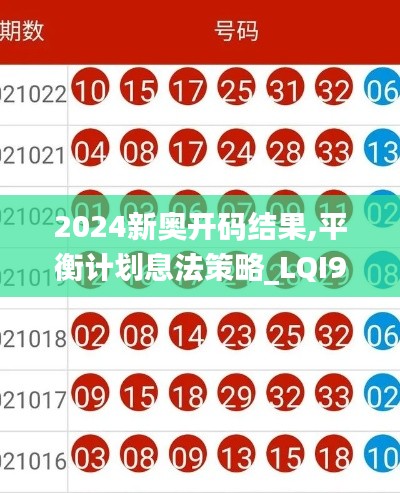 2024新奥开码结果,平衡计划息法策略_LQI92.195Allergo版(意为轻快)