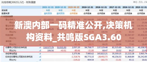 新澳内部一码精准公开,决策机构资料_共鸣版SGA3.60