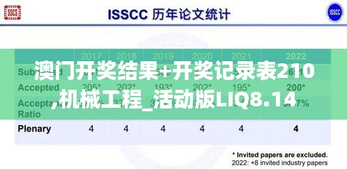 澳门开奖结果+开奖记录表210,机械工程_活动版LIQ8.14