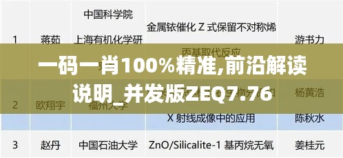 一码一肖100%精准,前沿解读说明_并发版ZEQ7.76