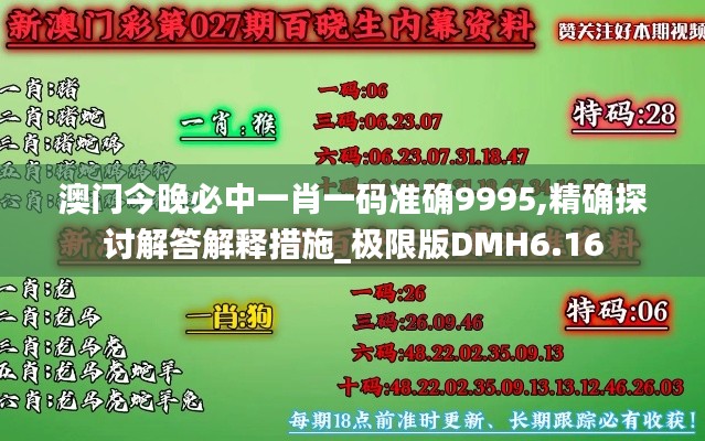 澳门今晚必中一肖一码准确9995,精确探讨解答解释措施_极限版DMH6.16