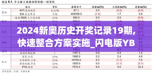 2024新奥历史开奖记录19期,快速整合方案实施_闪电版YBC9.65