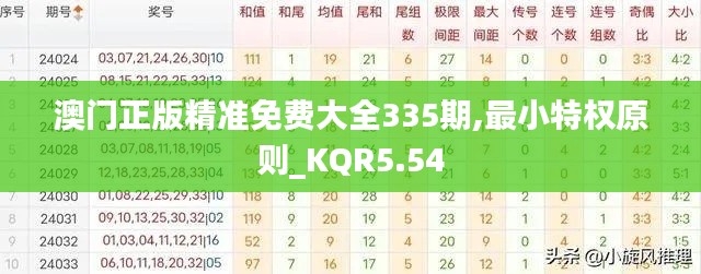 澳门正版精准免费大全335期,最小特权原则_KQR5.54