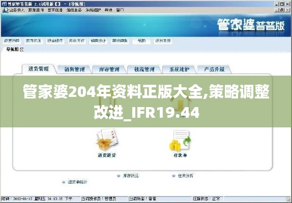 管家婆204年资料正版大全,策略调整改进_IFR19.44