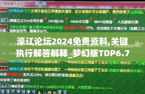 濠江论坛2024免费资料,关键执行解答解释_梦幻版TDP6.73