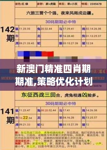 新澳门精准四肖期期准,策略优化计划_BQU19.13