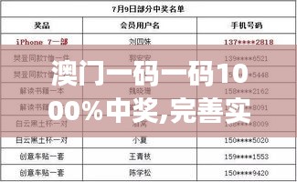 澳门一码一码1000%中奖,完善实施计划_XHC9.12