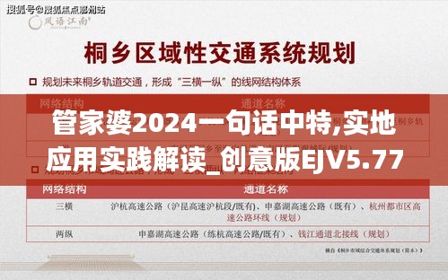 管家婆2024一句话中特,实地应用实践解读_创意版EJV5.77