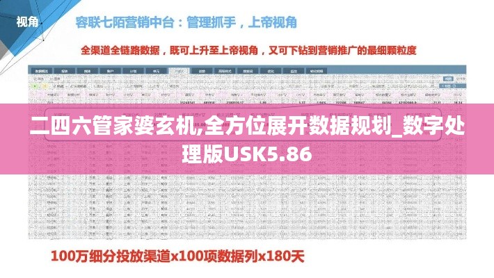 二四六管家婆玄机,全方位展开数据规划_数字处理版USK5.86