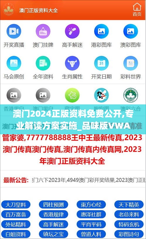 澳门2024正版资料免费公开,专业解读方案实施_品味版VWA5.8