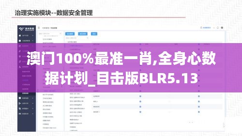 澳门100%最准一肖,全身心数据计划_目击版BLR5.13