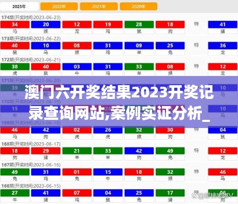 澳门六开奖结果2023开奖记录查询网站,案例实证分析_多维版MMA5.98