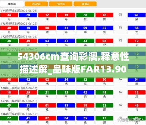 54306cm查询彩澳,释意性描述解_品味版FAR13.90