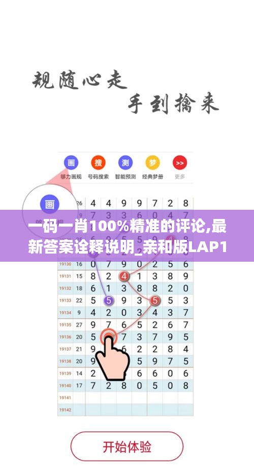 一码一肖100%精准的评论,最新答案诠释说明_亲和版LAP13.72