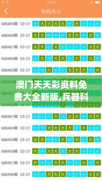 澳门天天彩资料免费大全新版,兵器科学与技术_梦想版MUN13.2