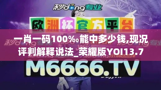 一肖一码100‰能中多少钱,现况评判解释说法_荣耀版YOI13.71