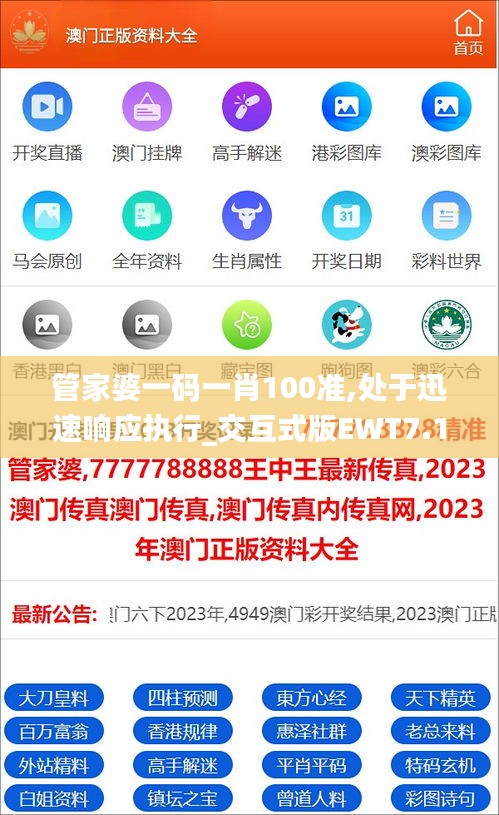 管家婆一码一肖100准,处于迅速响应执行_交互式版EWT7.16