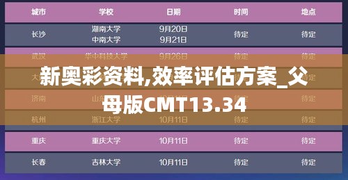 新奥彩资料,效率评估方案_父母版CMT13.34