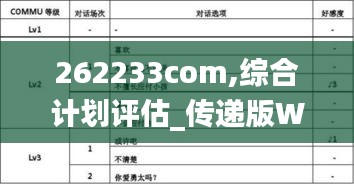 262233com,综合计划评估_传递版WZO13.3