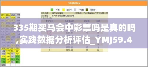 335期买马会中彩票吗是真的吗,实践数据分析评估_YMJ59.493启动版