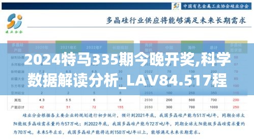 2024特马335期今晚开奖,科学数据解读分析_LAV84.517程序版