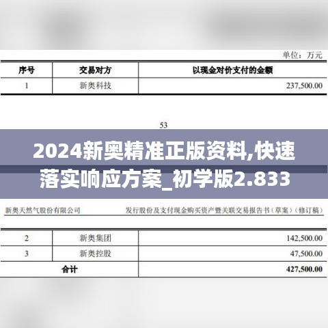 2024新奥精准正版资料,快速落实响应方案_初学版2.833