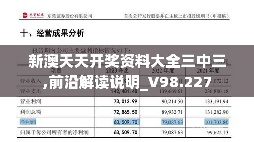 新澳天天开奖资料大全三中三,前沿解读说明_V98.227