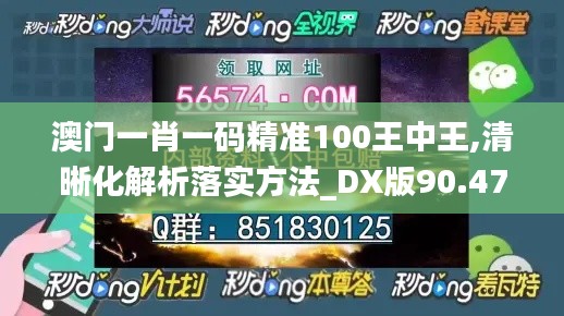 澳门一肖一码精准100王中王,清晰化解析落实方法_DX版90.471