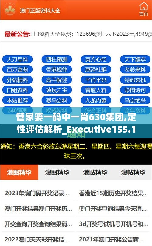 管家婆一码中一肖630集团,定性评估解析_Executive155.194-9