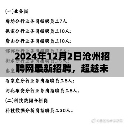 超越未来，新机遇等你来——沧州招聘网最新招聘信息发布（2024年12月）