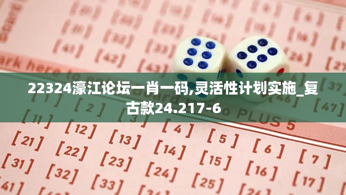 22324濠江论坛一肖一码,灵活性计划实施_复古款24.217-6