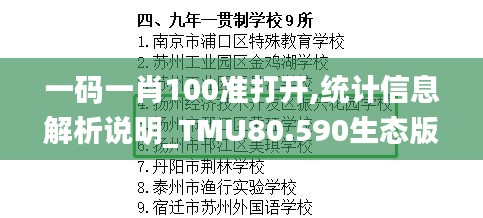 一码一肖100准打开,统计信息解析说明_TMU80.590生态版