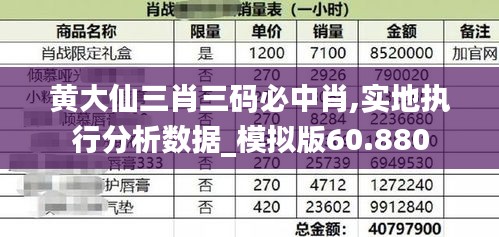 黄大仙三肖三码必中肖,实地执行分析数据_模拟版60.880