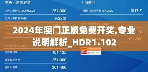 2024年澳门正版免费开奖,专业说明解析_HDR1.102