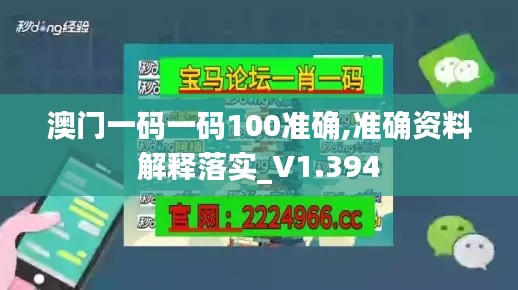 澳门一码一码100准确,准确资料解释落实_V1.394