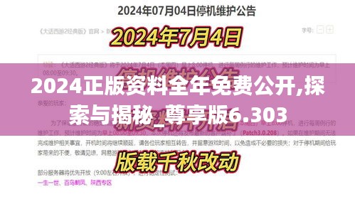 2024正版资料全年免费公开,探索与揭秘_尊享版6.303