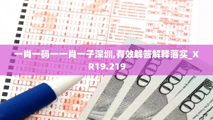 一肖一码一一肖一子深圳,有效解答解释落实_XR19.219